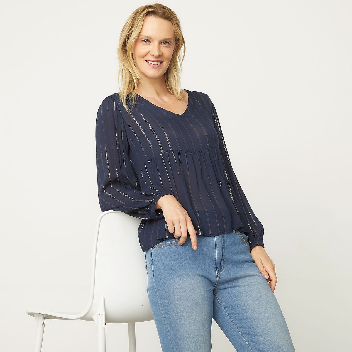 NEWPORT - Blusa Manga Larga Mujer Newport