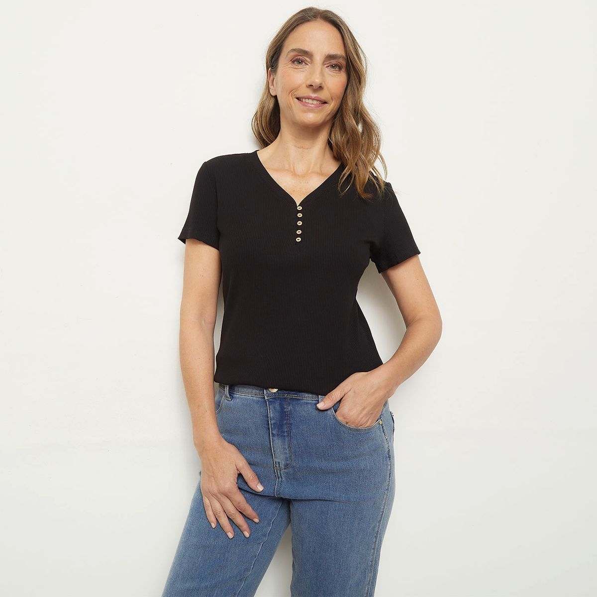 NEWPORT - Polera Manga Corta Algodón Mujer Newport