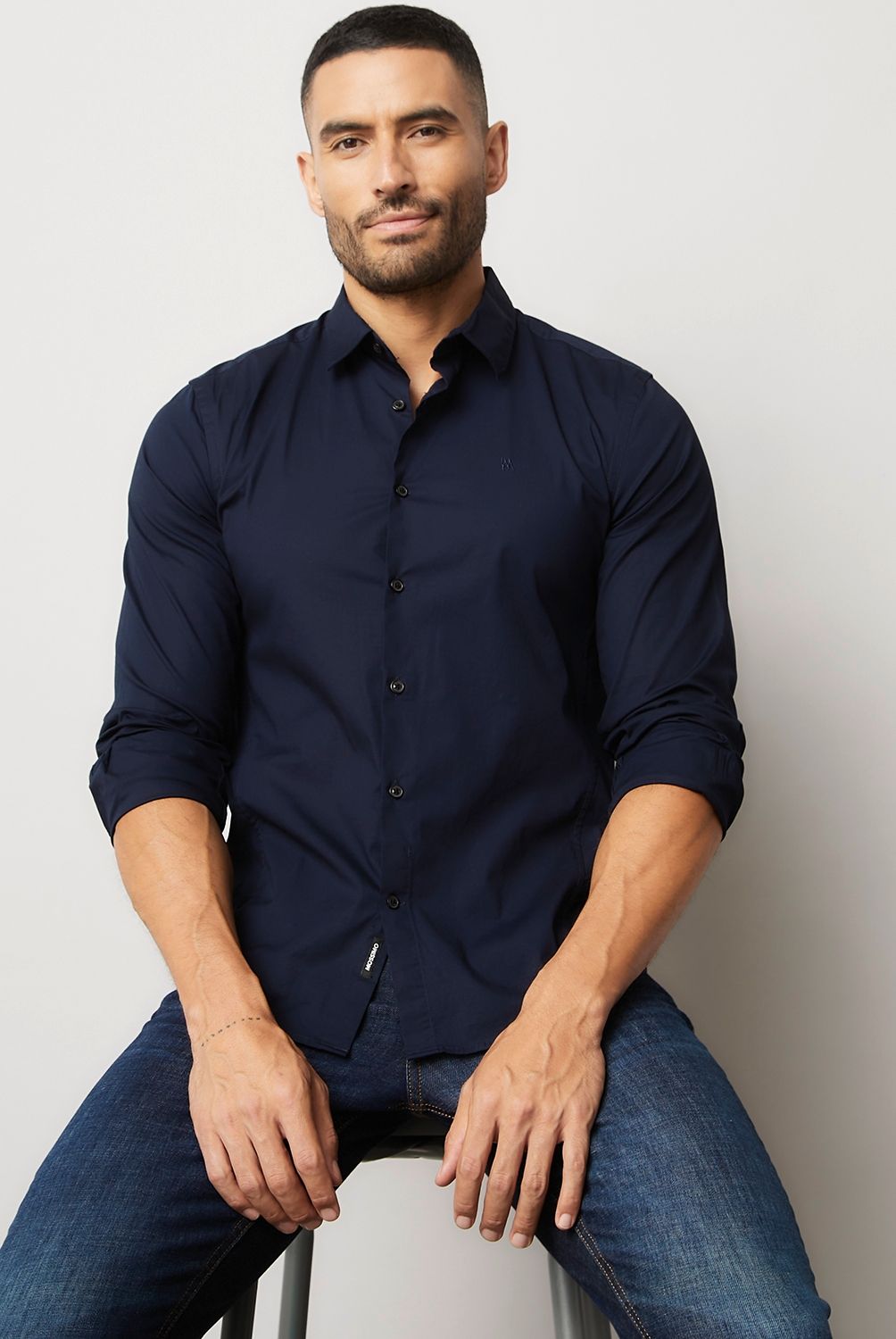 MOSSIMO - Camisa Casual Manga Larga Algodón Hombre Mossimo