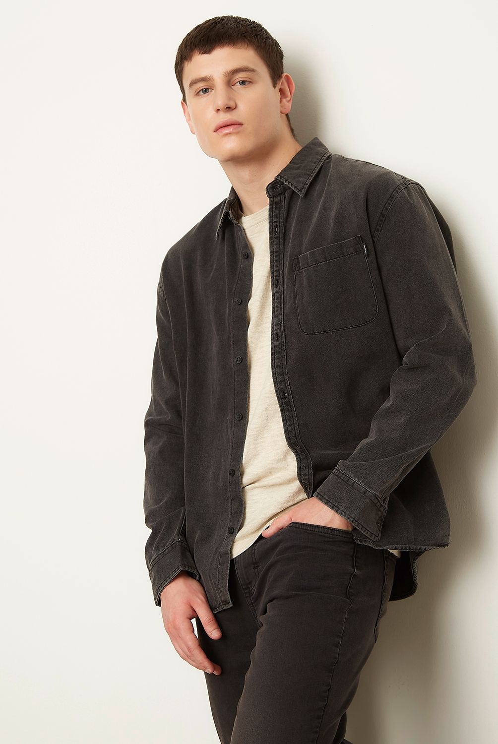 AMERICANINO - Camisa Manga Larga Denim Hombre Americanino