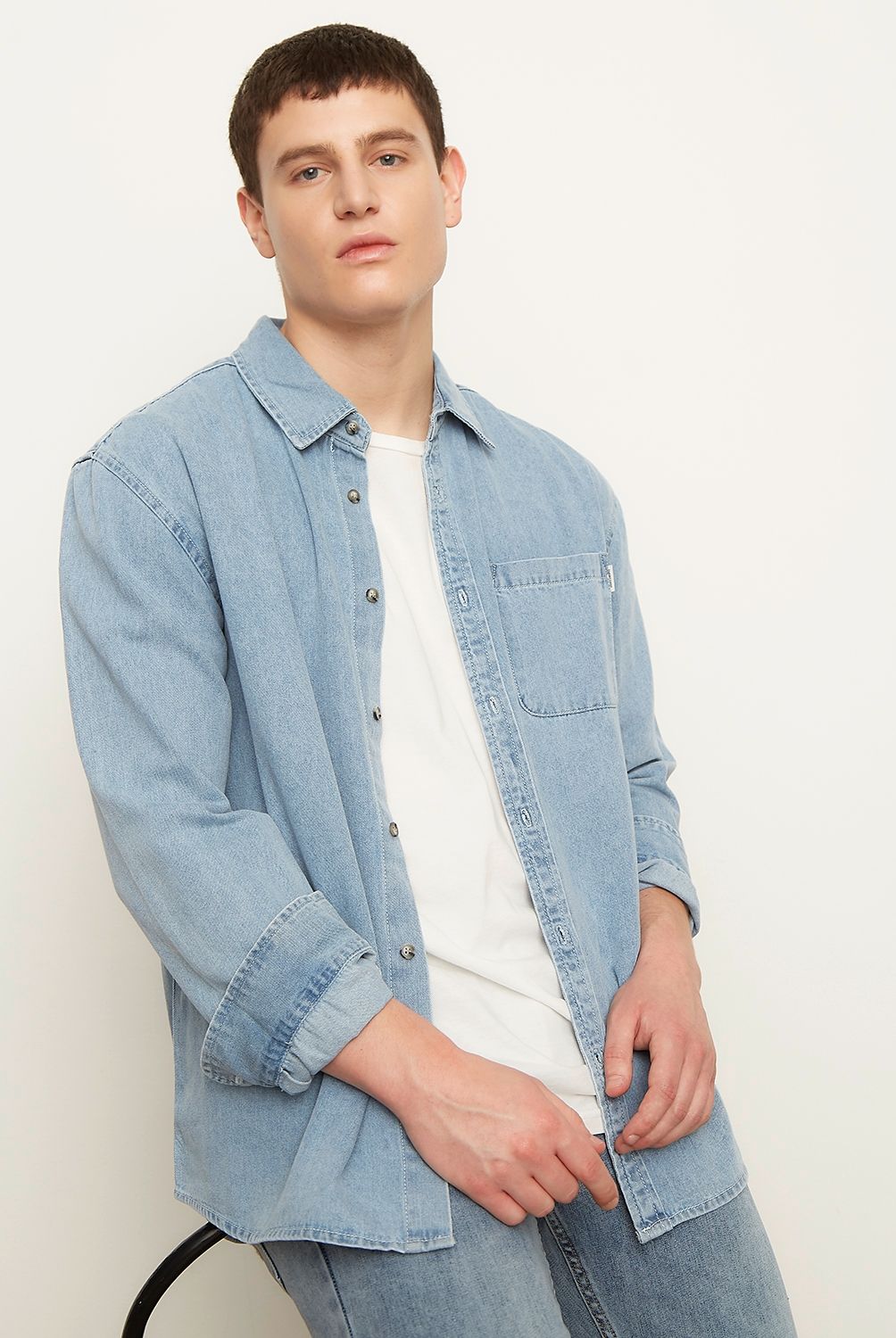 AMERICANINO - Camisa Denim Manga Larga Hombre Americanino