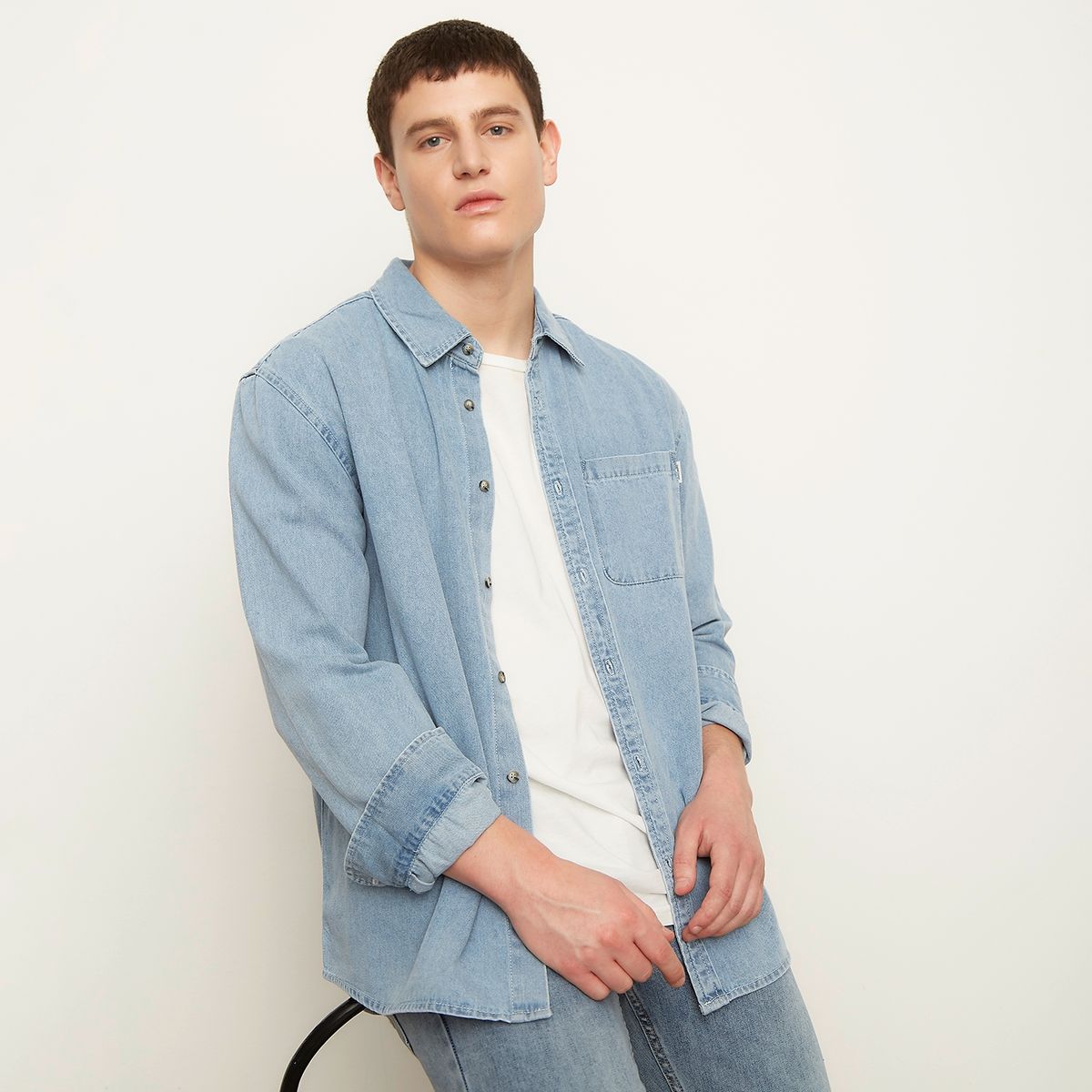 AMERICANINO - Camisa Denim Manga Larga Hombre Americanino