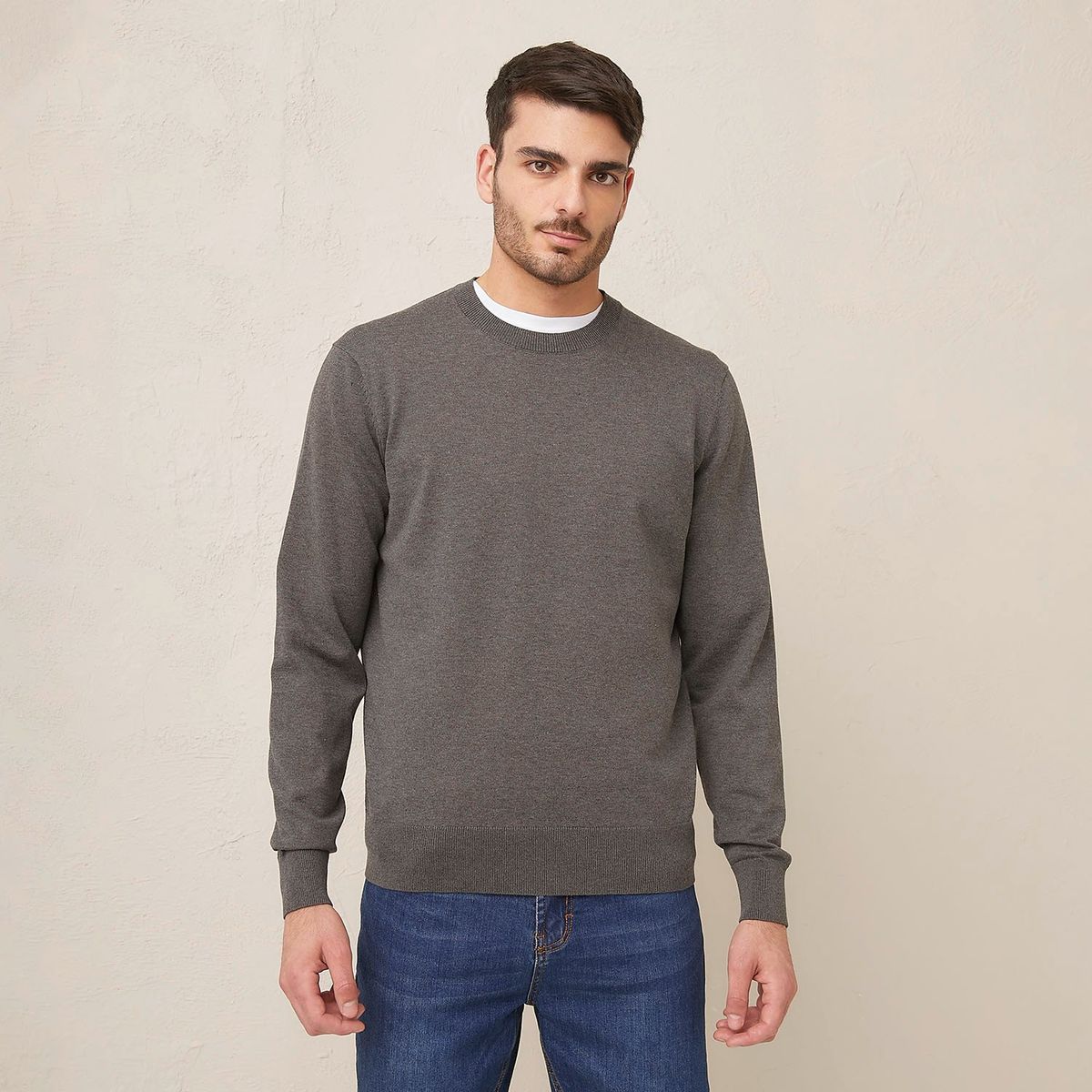 BASEMENT - Sweater Liso Regular Fit Algodón Hombre Basement