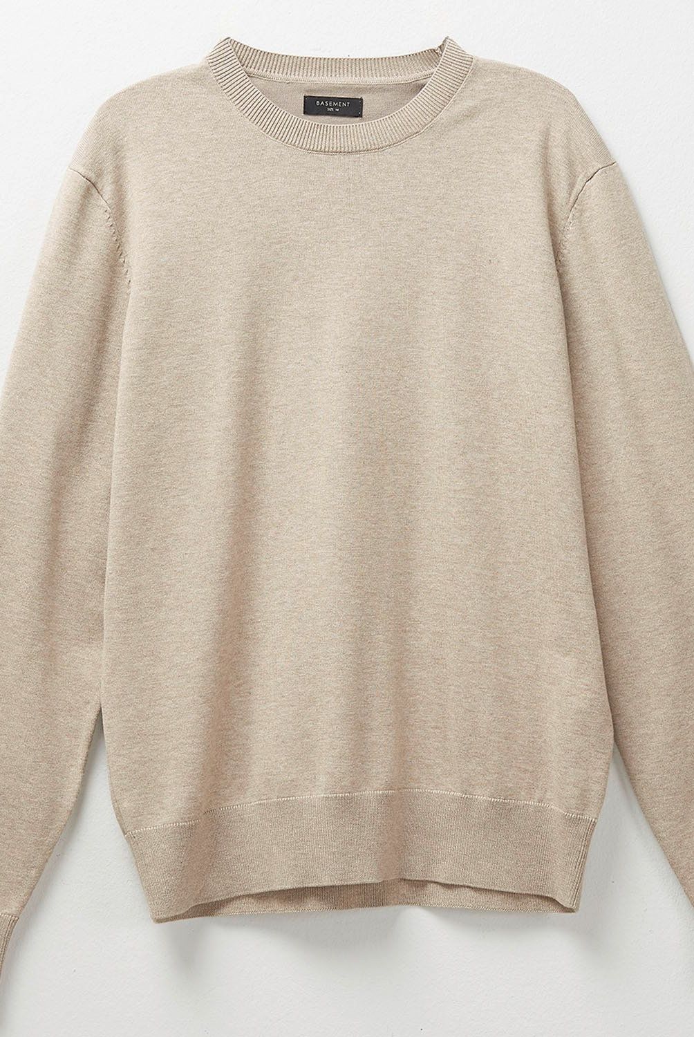 BASEMENT - Sweater Liso Regular Fit Algodón Hombre Basement