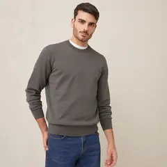 BASEMENT - Sweater Liso Regular Fit Algodón Hombre