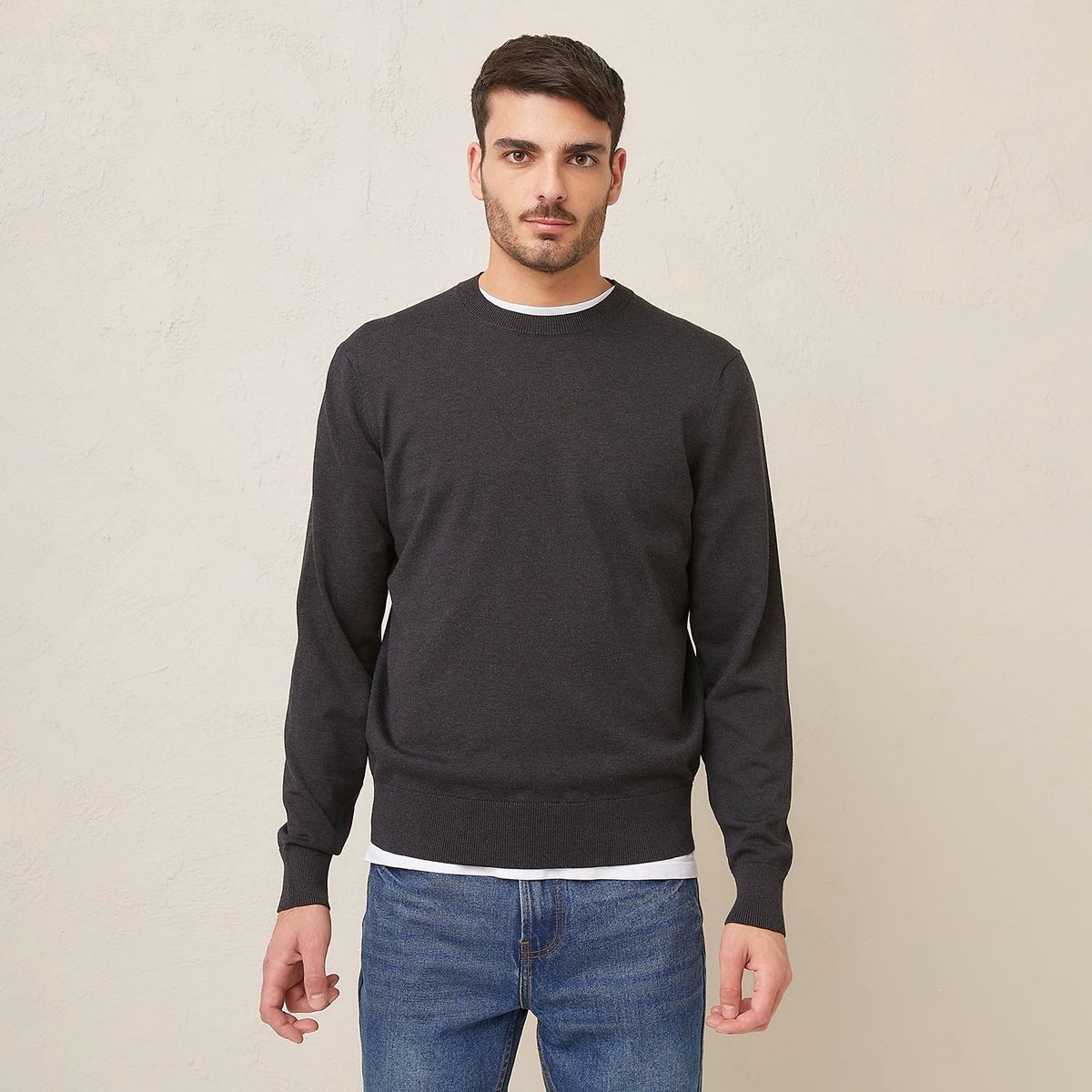 BASEMENT - Sweater Liso Regular Fit Algodón Hombre Basement