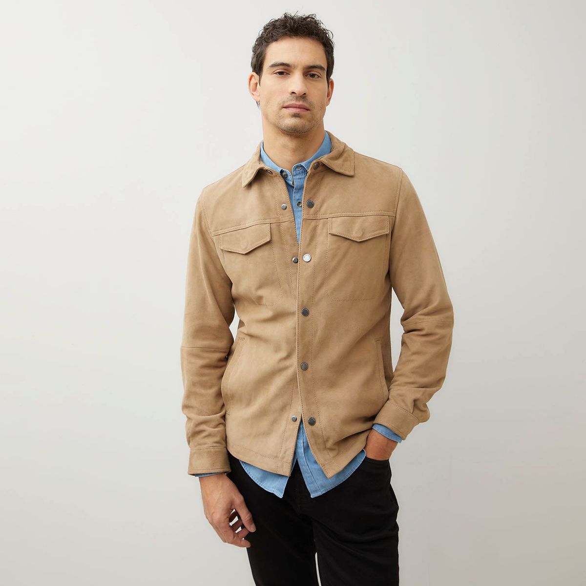 WOLF&HANK - Chaqueta de Cuero Wolf&Hank Diseño Liso Hombre