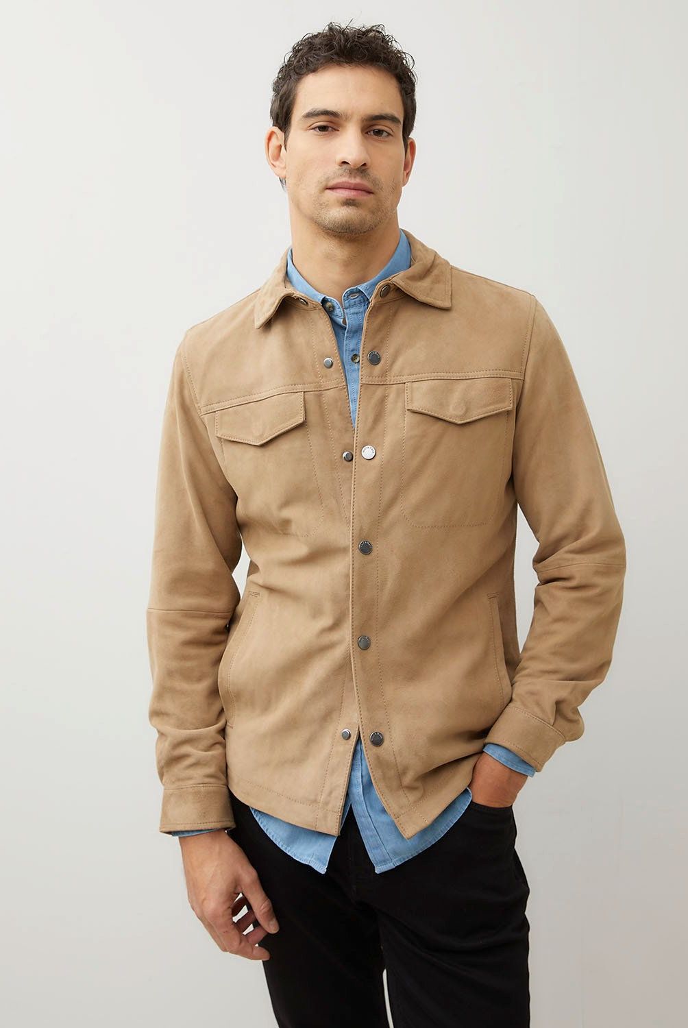 WOLF&HANK - Chaqueta de Cuero Wolf&Hank Diseño Liso Hombre