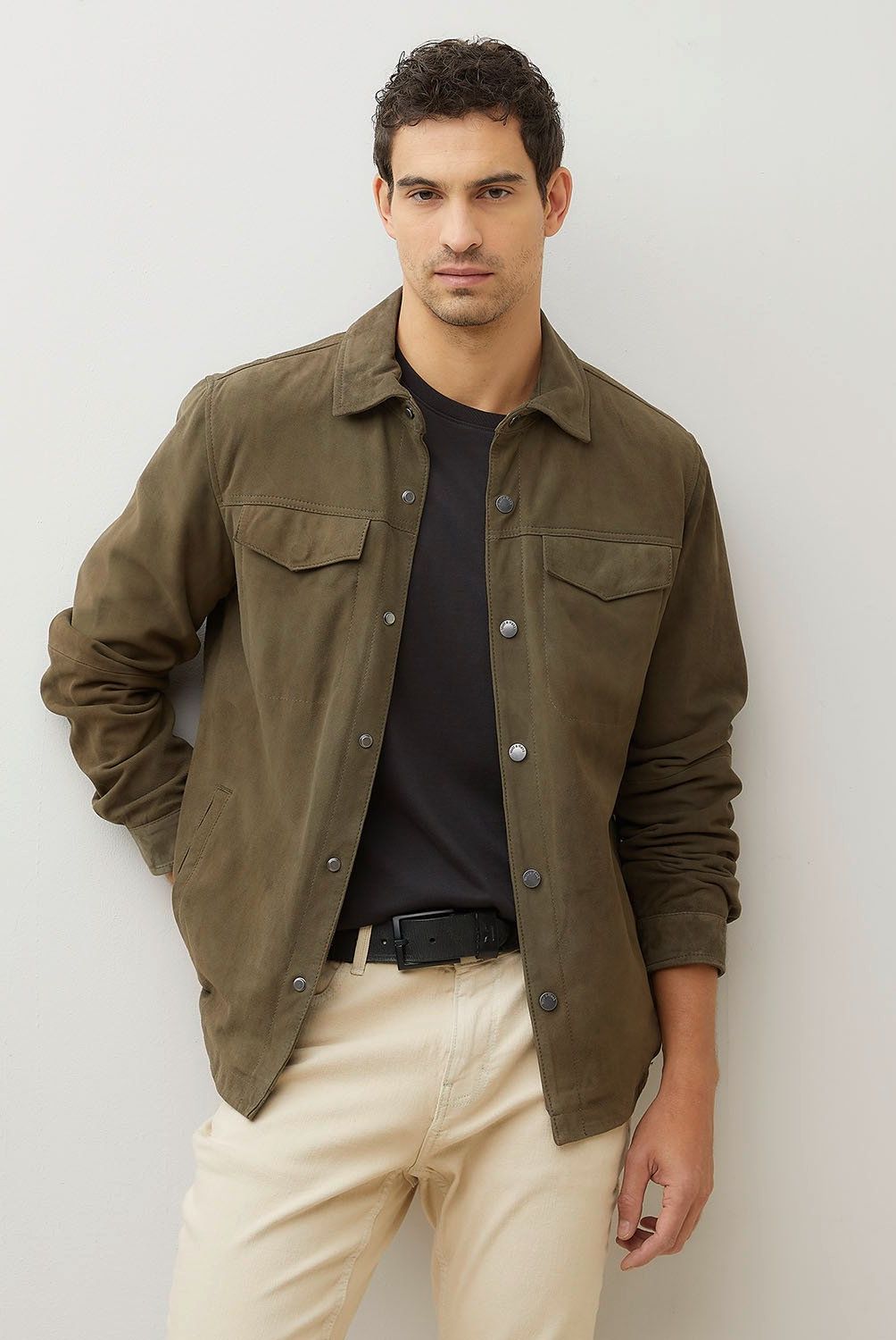 WOLF&HANK - Chaqueta de Cuero Wolf&Hank Diseño Liso Hombre