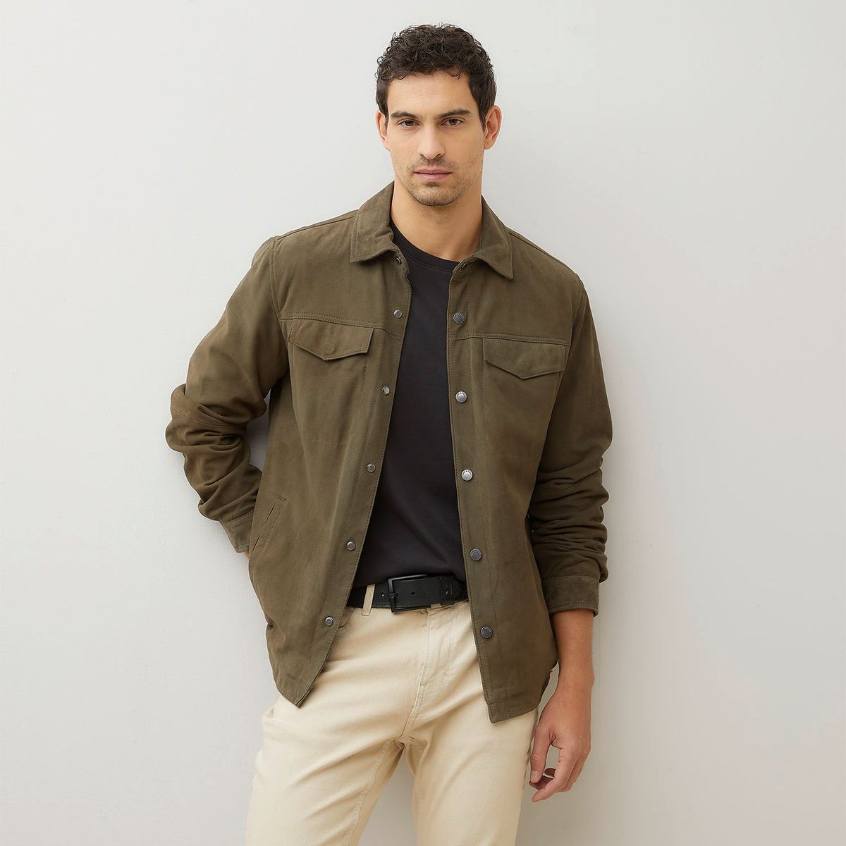 WOLF&HANK - Chaqueta de Cuero Wolf&Hank Diseño Liso Hombre