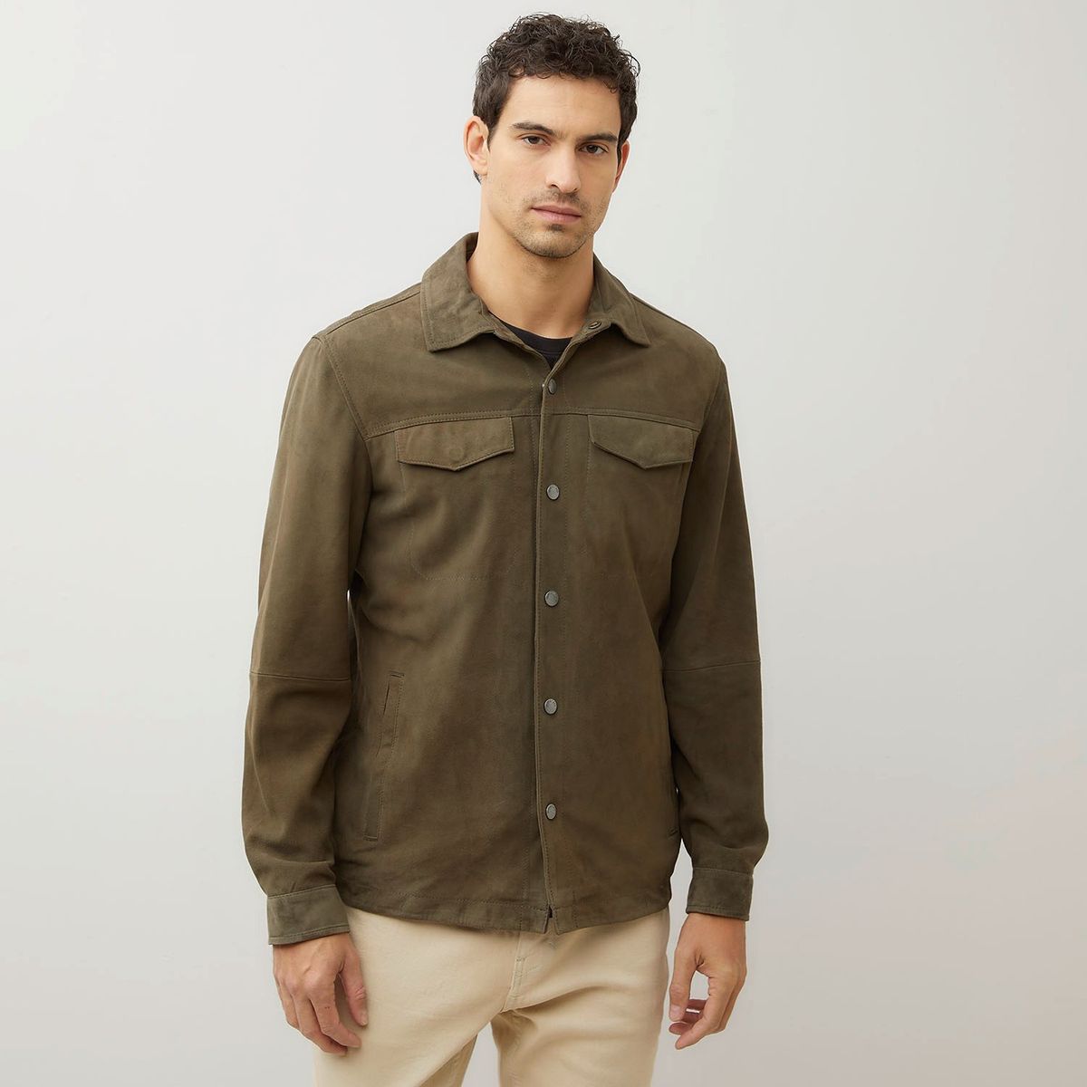 WOLF&HANK - Chaqueta de Cuero Wolf&Hank Diseño Liso Hombre