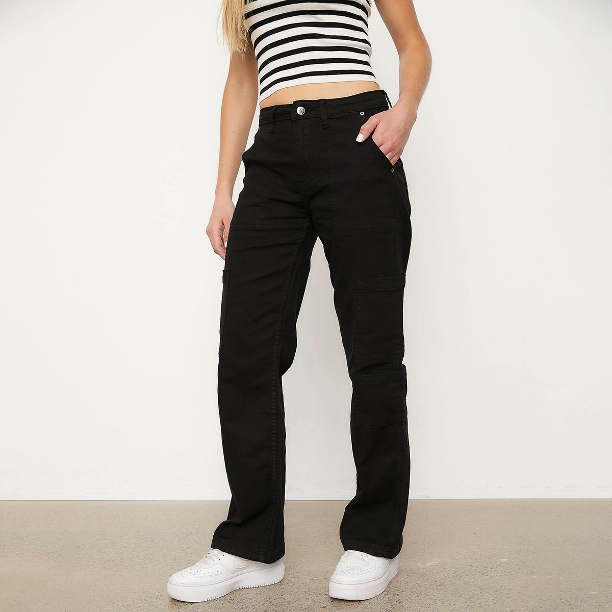 SYBILLA - Pantalón Cargo Tiro Medio Mujer Sybilla