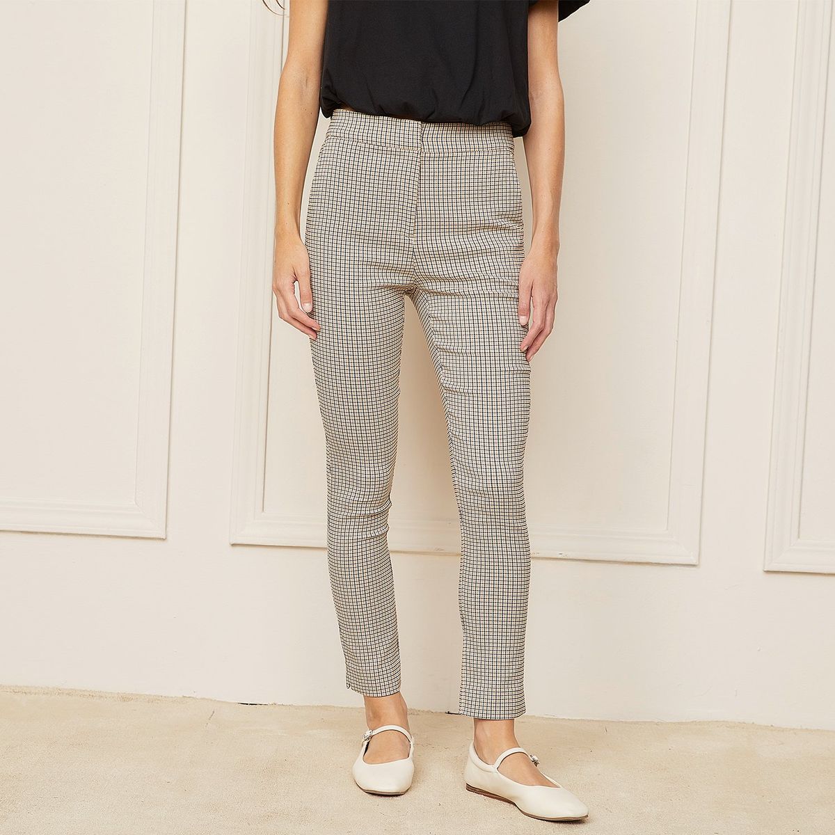 BASEMENT - Pantalón Straight Alto Basement Mujer Algodón