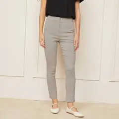 BASEMENT - Pantalón Slim Fit Tiro Alto Mujer