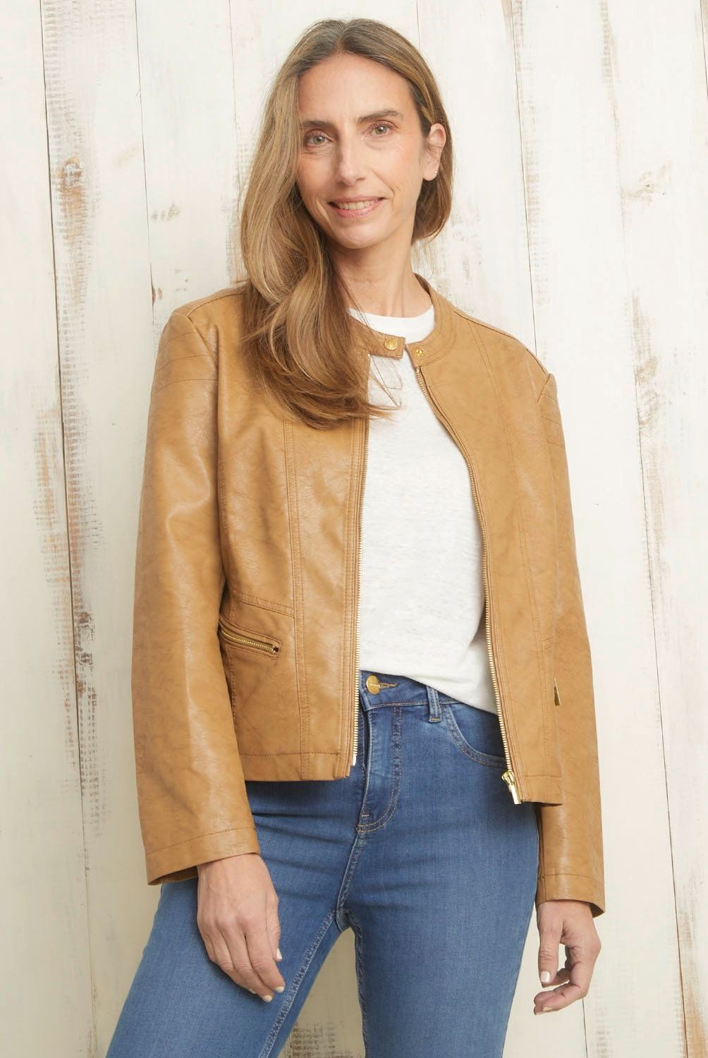 S COCCI - Chaqueta Eco Cuero S.Cocci Urbana Mujer Manga Larga