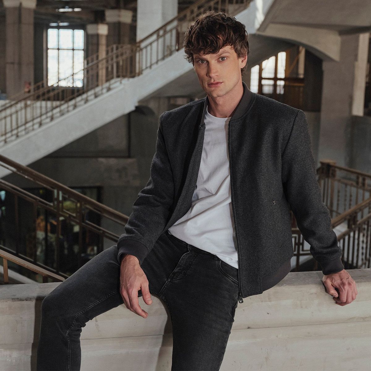 WOLF&HANK - Chaqueta De Paño Bomber Hombre Wolf&Hank