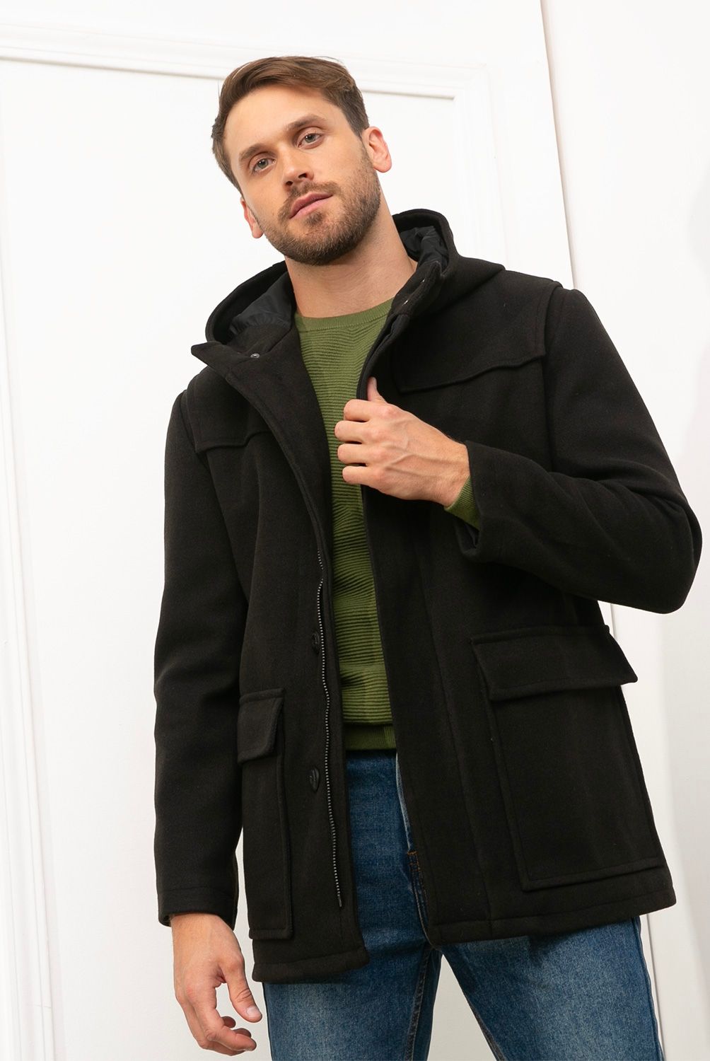 BASEMENT - Abrigo Con Gorro Hombre Basement