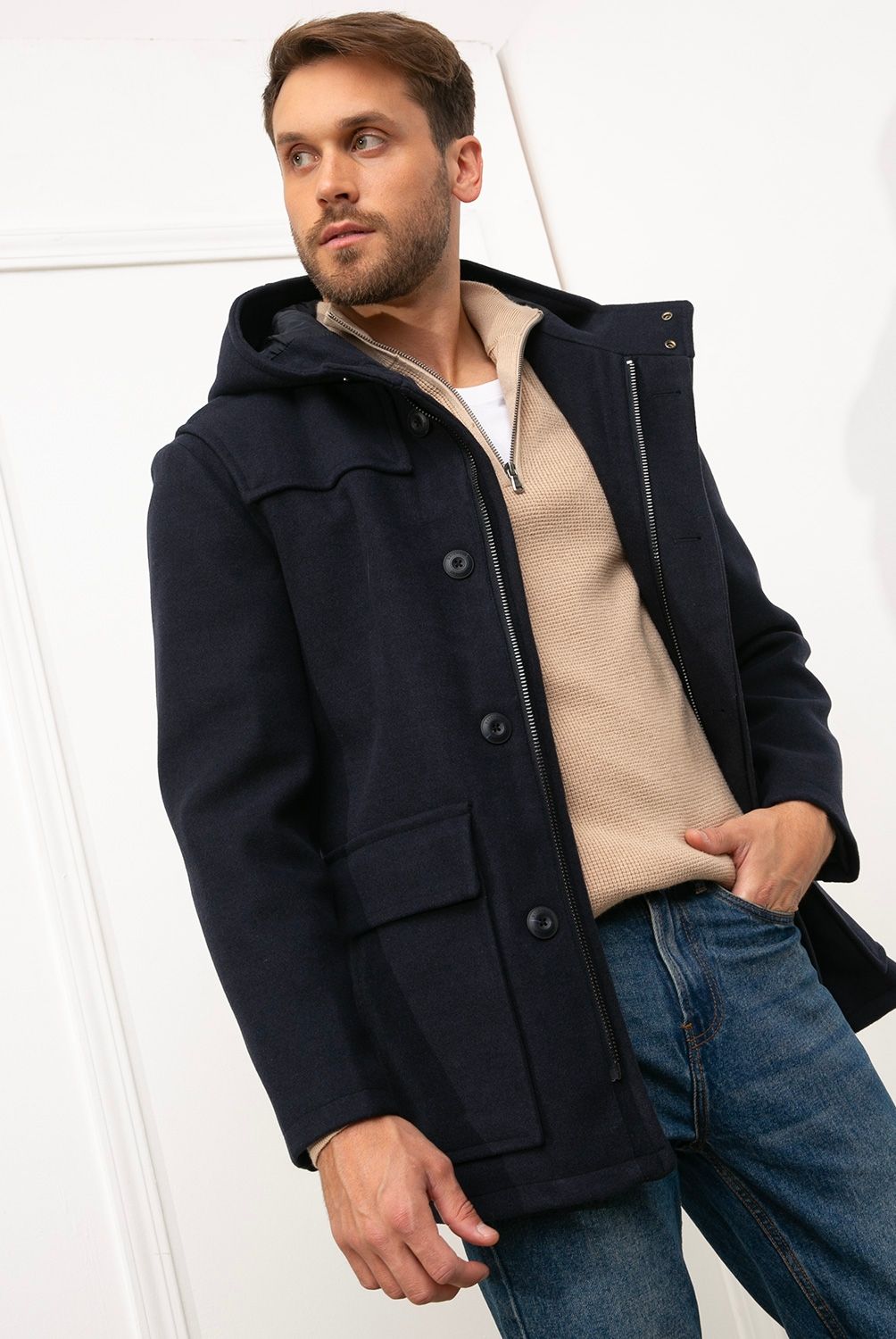 BASEMENT - Abrigo Con Gorro Hombre Basement