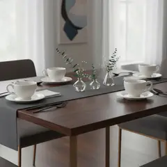 ROBERTA ALLEN - Set 4 Tazas Café Con Plato Libélula Porcelana Blanco