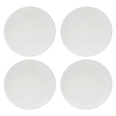 Imagen 2 del producto Set 4 Platos 27 Cm Porcelana Blanco Libélula New