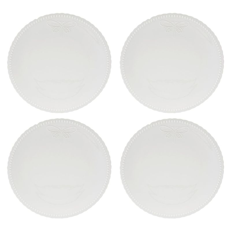 ROBERTA ALLEN - Set 4 Platos Libélula 27 Cm Porcenalan Blanco Roberta Allen