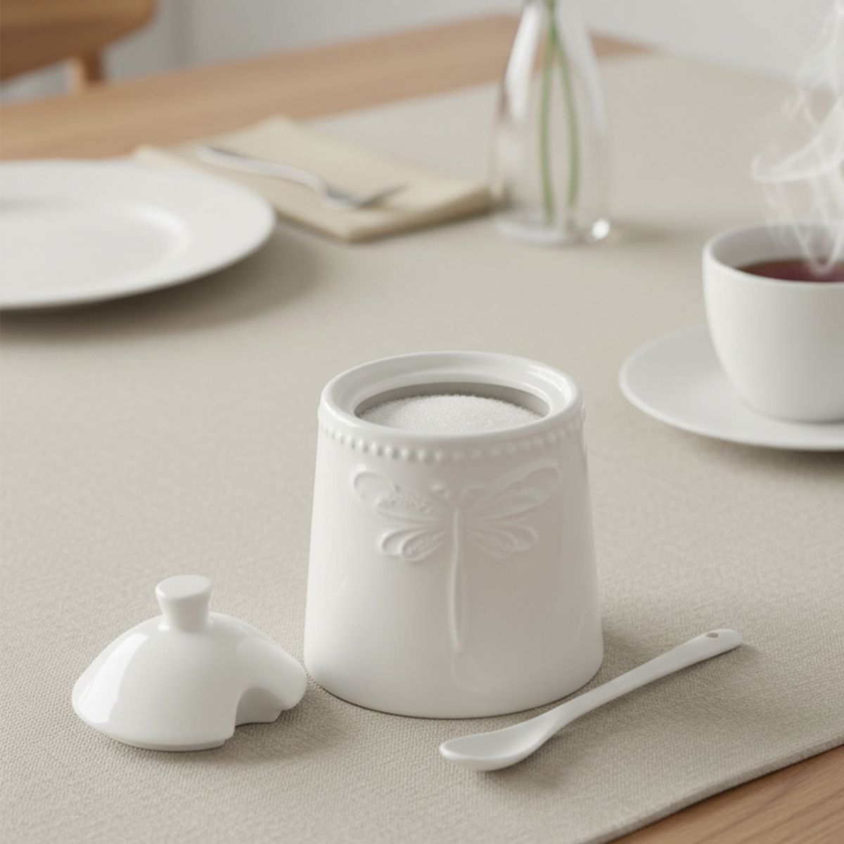 ROBERTA ALLEN - Azucarero Libélula Porcelana Blanco Roberta Allen