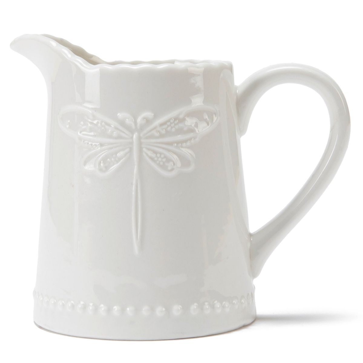 ROBERTA ALLEN - Jarra Cremera 420 Ml Porcelana Blanco Libélula New Roberta Allen