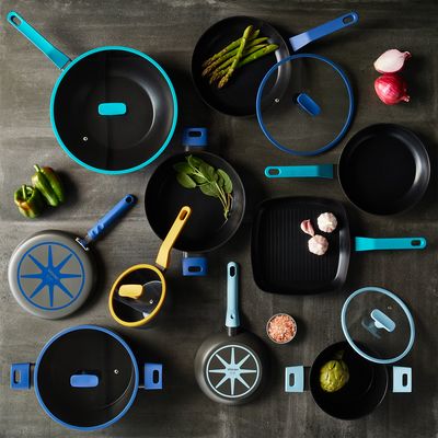 Imagen 2 del producto Wok 32 Cm Con Tapa De Vidrio Turquesa Antiadherente