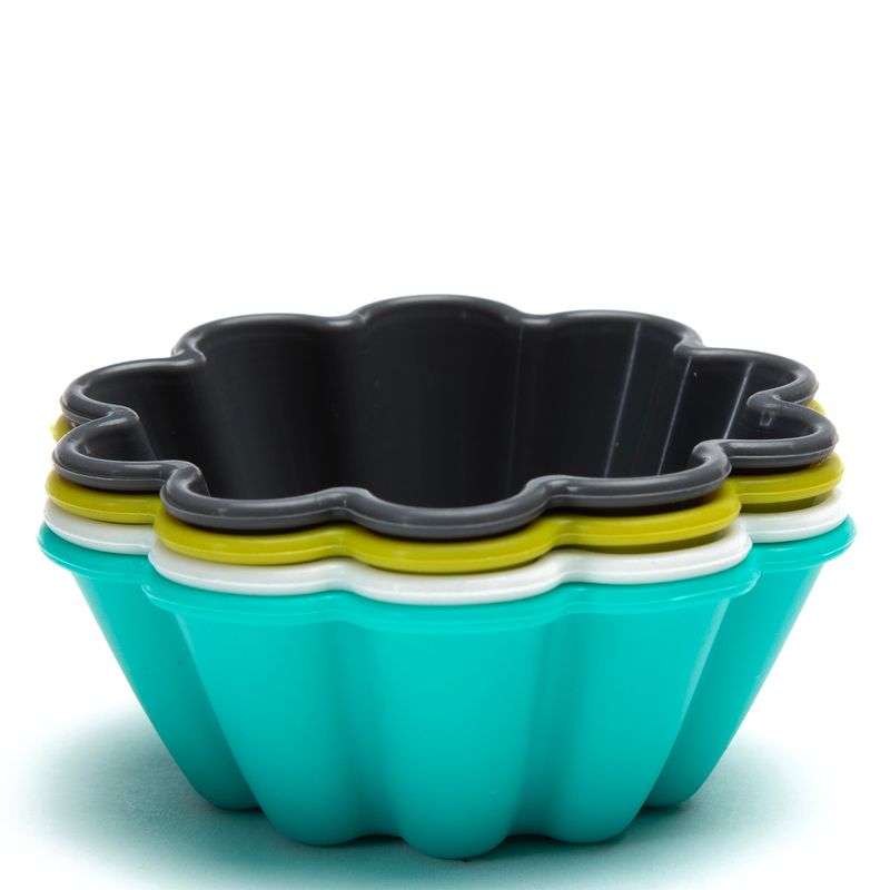 MICA - Set de 4 Moldes para Cupcakes Mica de Silicona Flores