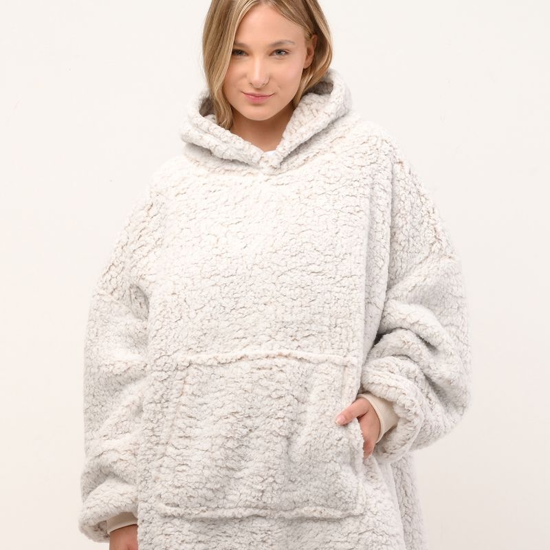 MICA - Manta Hoodie Mica Adulto Rosa de Poliéster