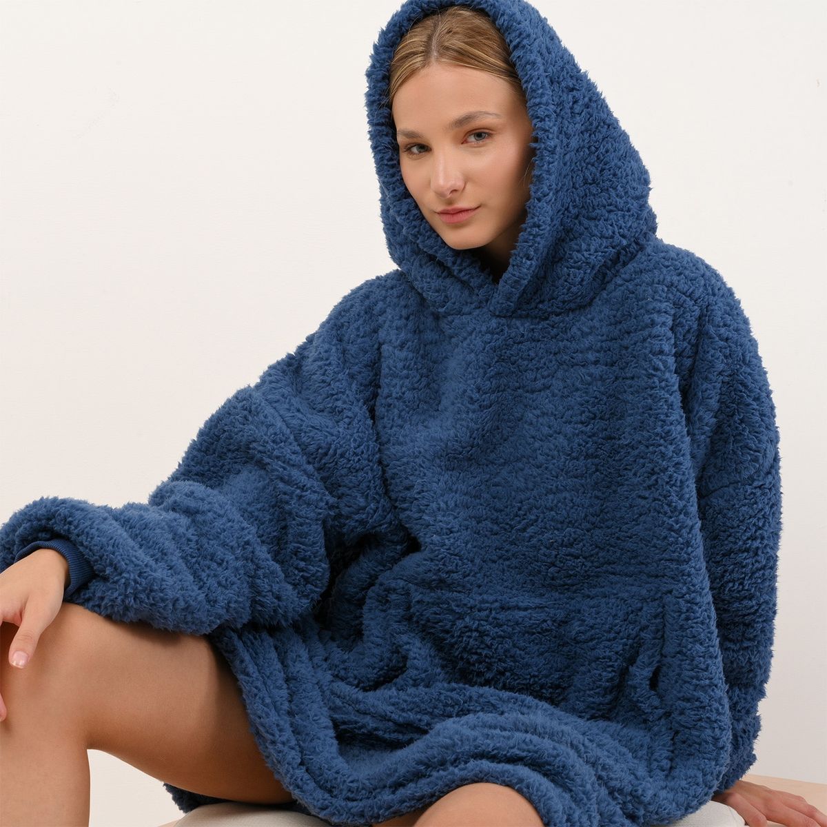 MICA - Manta Hoodie Mica Adulto Rosa de Poliéster