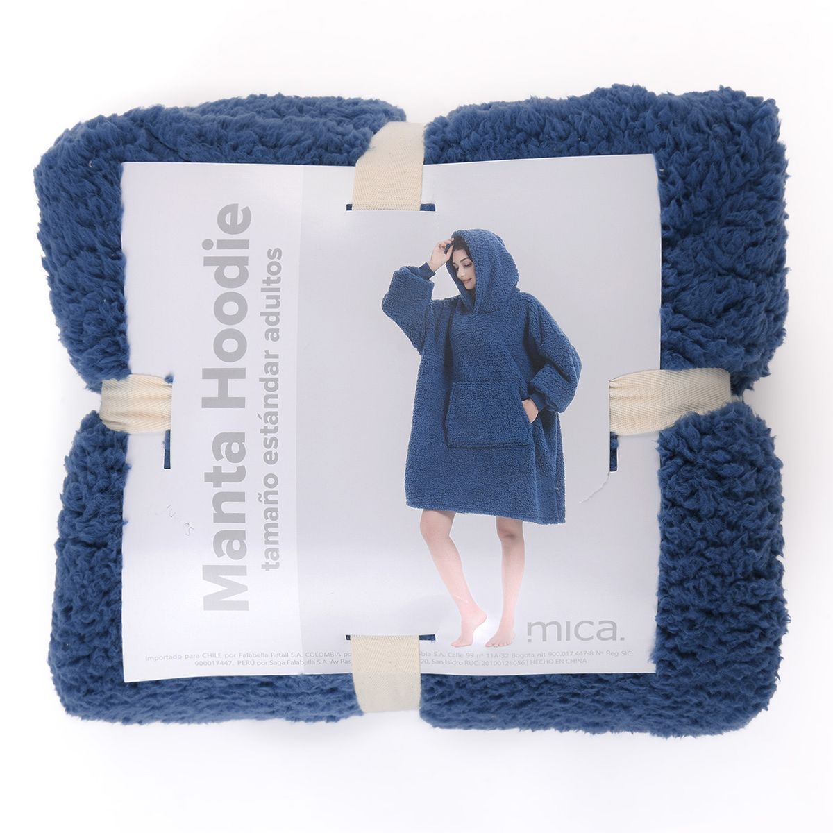 MICA - Manta Hoodie Mica Adulto Rosa de Poliéster