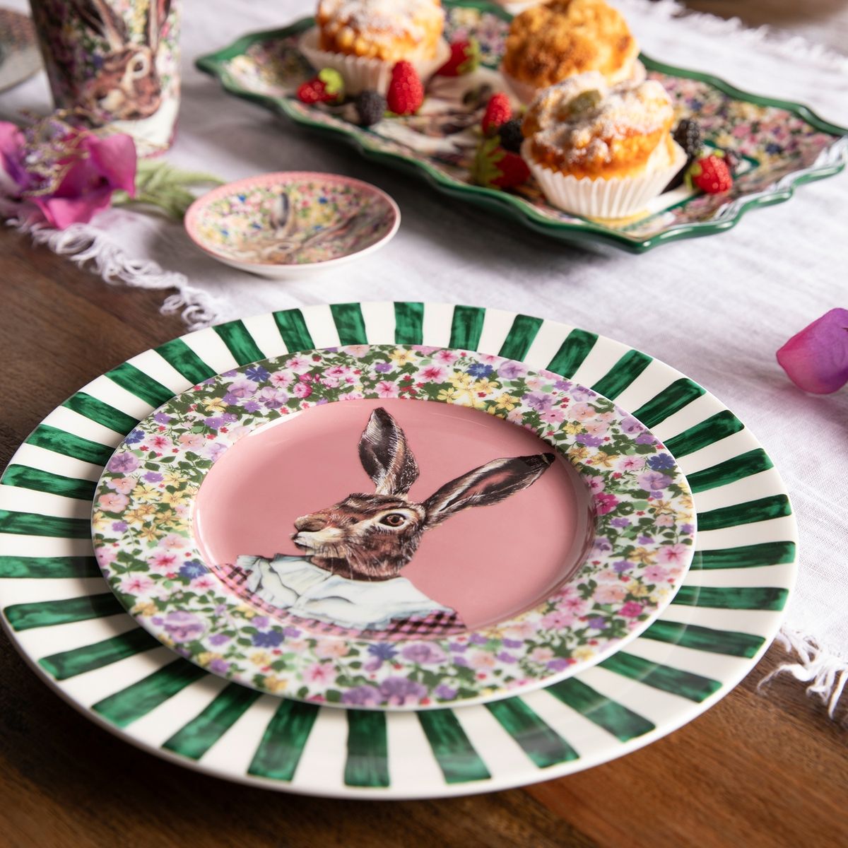 ROBERTA ALLEN - Plato De Postre Conejo 20 Cm Market Vintage Roberta Allen