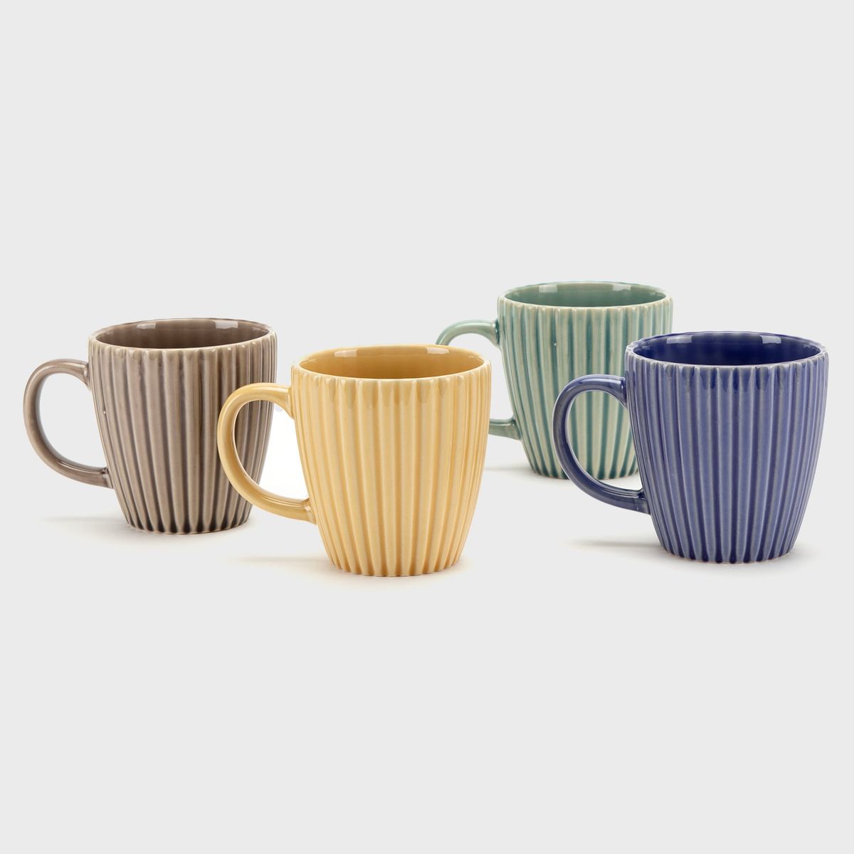 MICA - Set 4 Tazas Mug 468 ml Textura Cerámica Mica