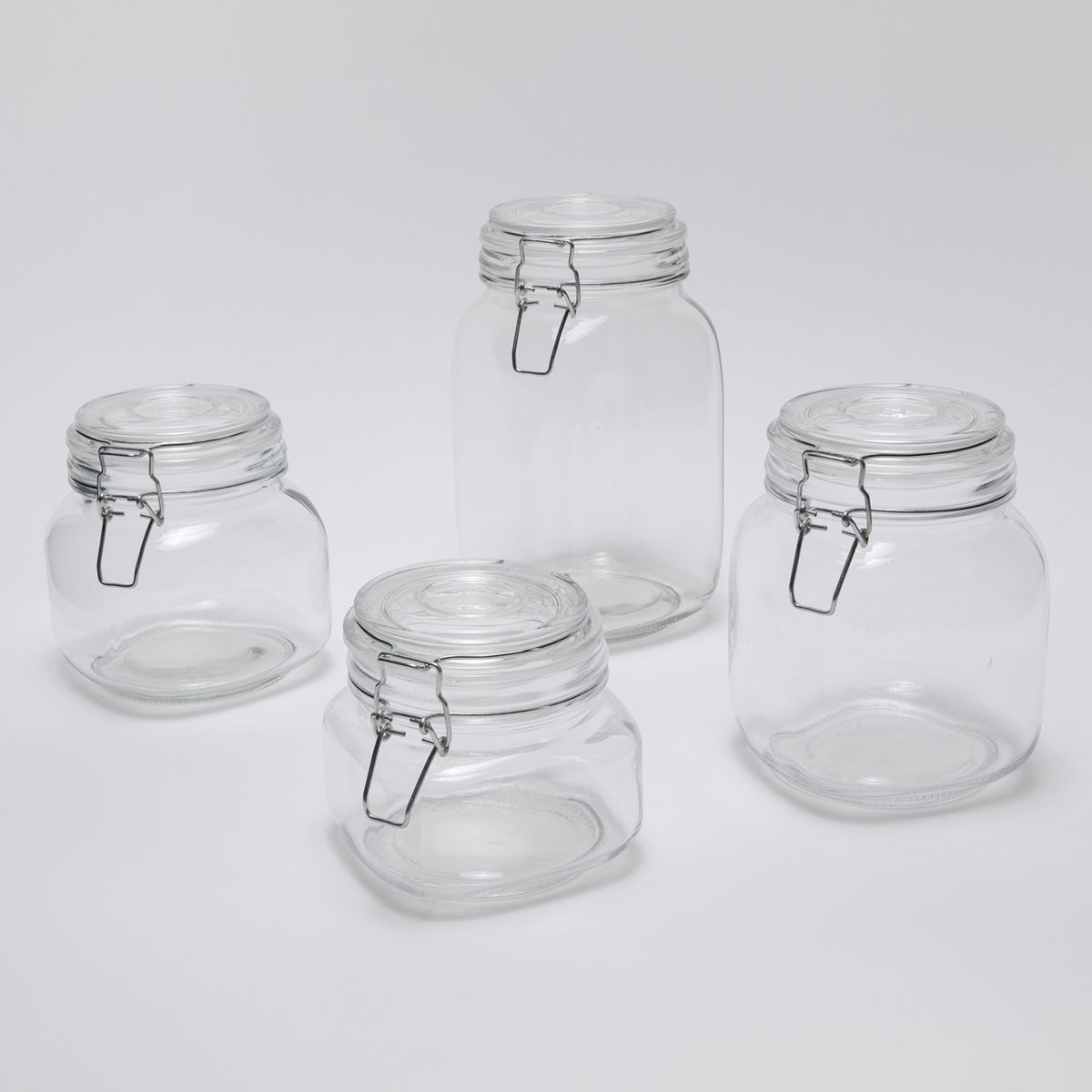 MICA - Set de 4 Canisters Vidrio Mica con Broche Hermético