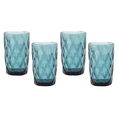ROBERTA ALLEN - Set 4 Vasos Vidrio Largo 340 Ml Diamante