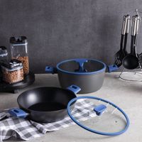 Olla Arrocera 26 Cm Antiadherente Azul Oscuro