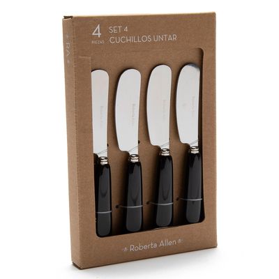 Imagen 2 del producto Set 4 Cuchillos Untar Aperitivo Toscana Negro