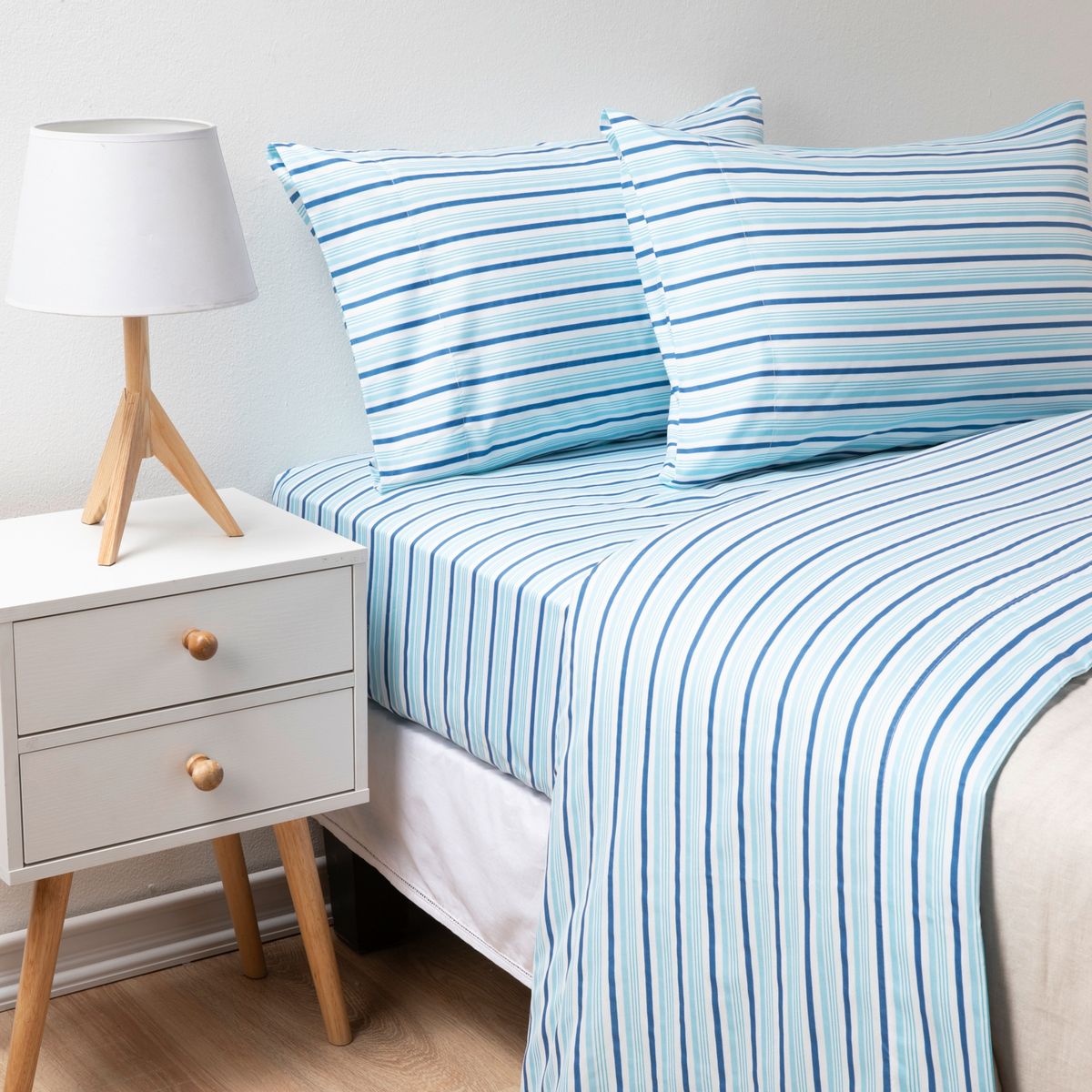 AMBIENTA - Pack de 2 Juegos de Sábanas Rayas Ambienta Poliéster