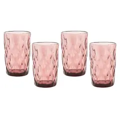 ROBERTA ALLEN - Set 4 Vasos Vidrio Largo 340 Ml Diamante