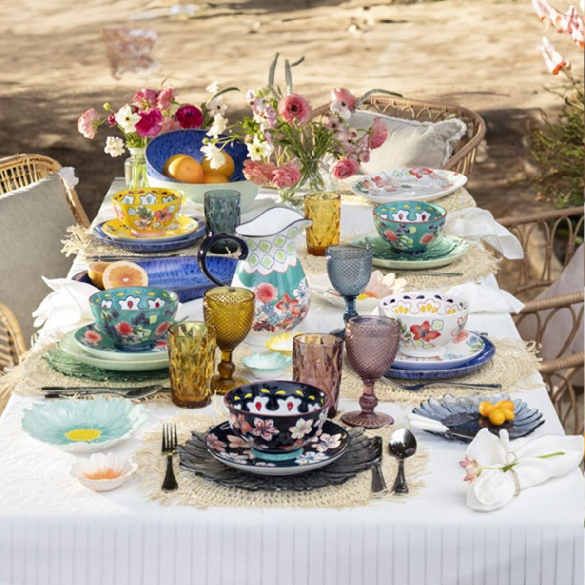 ROBERTA ALLEN - Set de 4 Vasos Vidrio Diamante Roberta Allen 340 ml