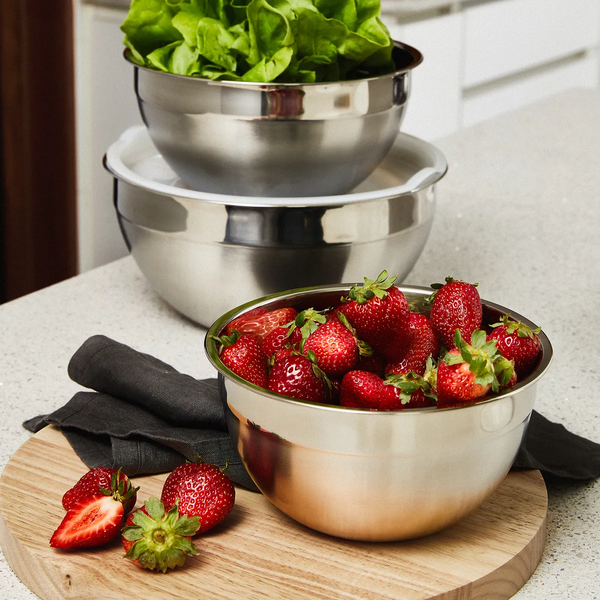 MICA - Set 3 Bowls Con Tapa Acero Inoxidable Mica