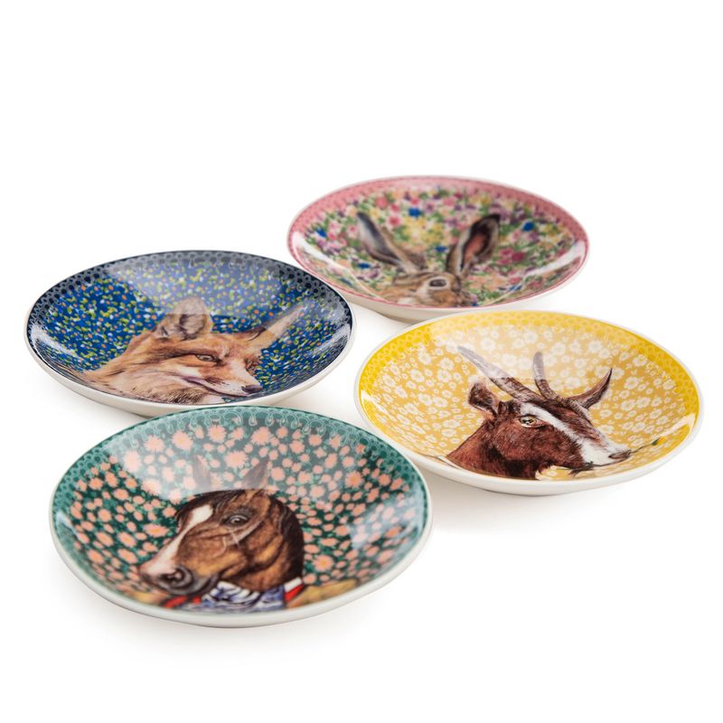 ROBERTA ALLEN - Set 4 Platos Animales Market Vintage Roberta Allen