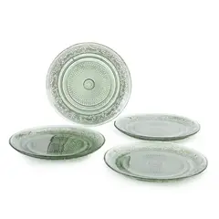 ROBERTA ALLEN - Set 4 Platos Postre Labrado Verde 18 Cm