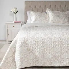 TEXTIL VIÑA - Cubrecama Susan Estampado Sherpa Poliéster Beige