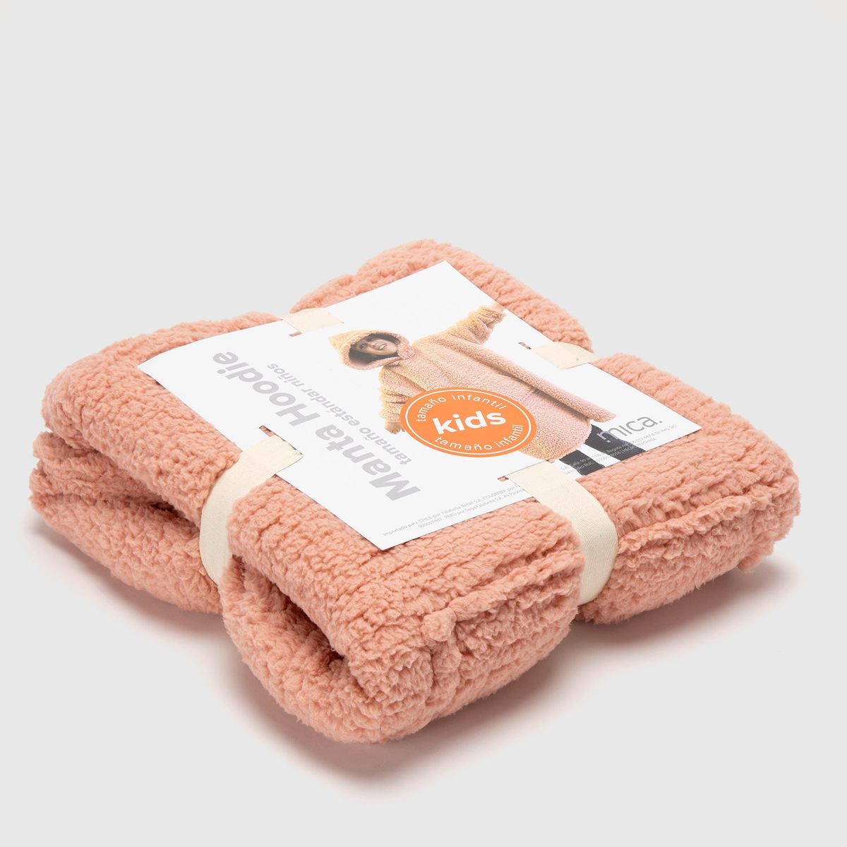 MICA - Manta Hoodie Mica Infantil Rosa de Fleece con Capucha