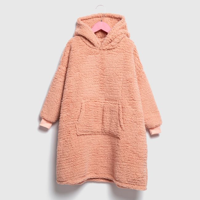 MICA - Manta Hoodie Mica Infantil Rosa de Fleece con Capucha