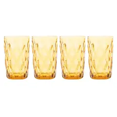 ROBERTA ALLEN - Set 4 Vasos Vidrio Largo 340 Ml Diamante