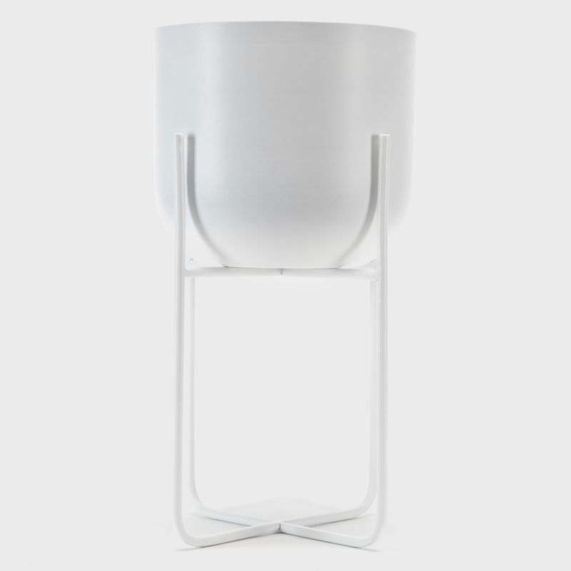 BASEMENT HOME - Macetero Pedestal Metal Basement Home 50 cm Blanco