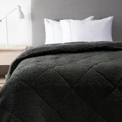 MICA - Plumón Sherpa 2 Plazas Estampado Suave Poliéster Blanco